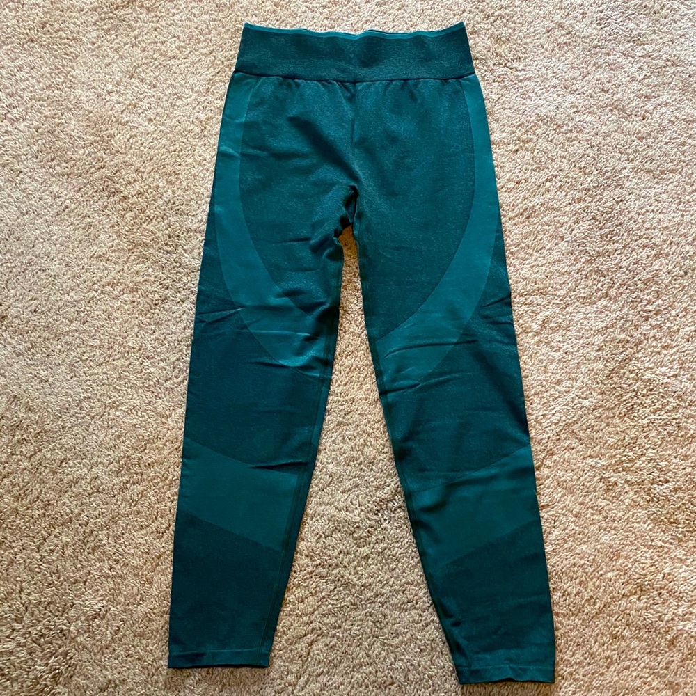 Green PINK Seamless Leggings SZ XL